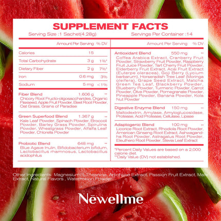 NEWELLME Happy Cleaner Super Greens – Watermelon (Sugar-Free)