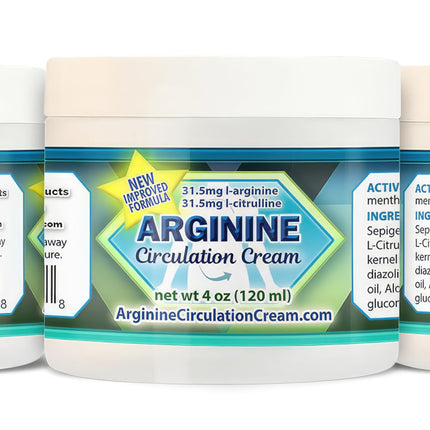 Arginine Circulation Cream 4 oz - Menthol, L Arginine & L Citrulline Lotion | Supports Healthy Leg & Body Blood Flow