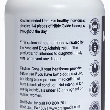 Nitric Oxide Lozenges 120 Count – Supports Blood Pressure, Circulation & Vascular Health