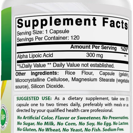 Best Naturals Alpha Lipoic Acid 300 mg – 120 Capsules (Pack of 2)