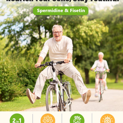Spermidine & Fisetin Supplement – 20mg Spermidine, 300mg Fisetin | 60 Veggie Caps | Made in USA