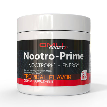 Nootro-Prime Brain Boost – Focus & Memory Nootropic (30 Servings) Tropical