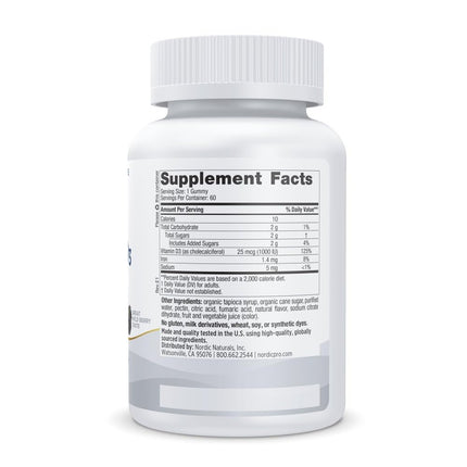 Nordic Naturals Vitamin D3 Gummies Wild Berry – 1000 IU, 2-Pack, Non-GMO
