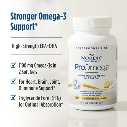 Nordic Naturals ProOmega Lemon | 60 Soft Gels, 1280 mg Omega-3