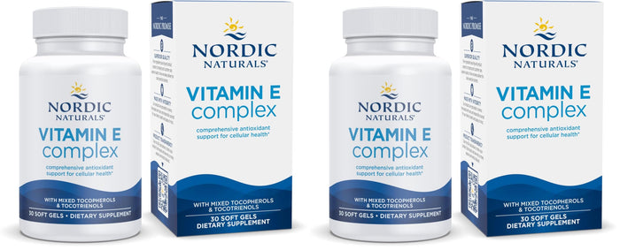 Nordic Naturals Vitamin E Complex, Unflavored – 30 Soft Gels (Pack of 2) | 6 Forms of Vitamin E, Non-GMO