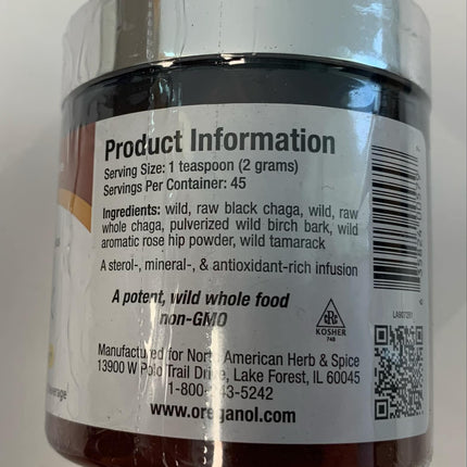 North American Herb and Spice Powder, Chaga Black – 3.2 Ounce