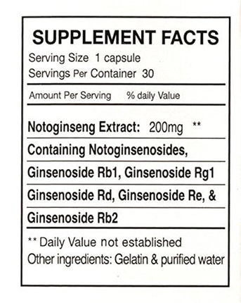 NOTOGINSENG ™ – Support Healthy Heart | 100% All-Natural Notoginseng Supplement, 30 Capsules, 90% Notoginsenosides, San Qi | Farlong