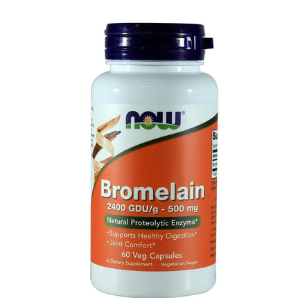 NOW Bromelain 2400 GDU 500mg, 60 Caps (Pack of 2) | Digestive & Joint Support