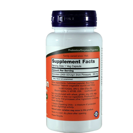 NOW Bromelain 2400 GDU 500mg, 60 Caps (Pack of 2) | Digestive & Joint Support