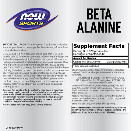 Now Foods Beta-Alanine - 120 Capsules (Pack of 2)
