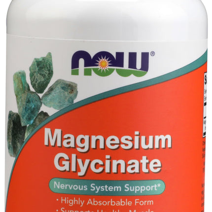 NOW Foods Magnesium Glycinate 100 mg — Highly Absorbable, 180 Tablets