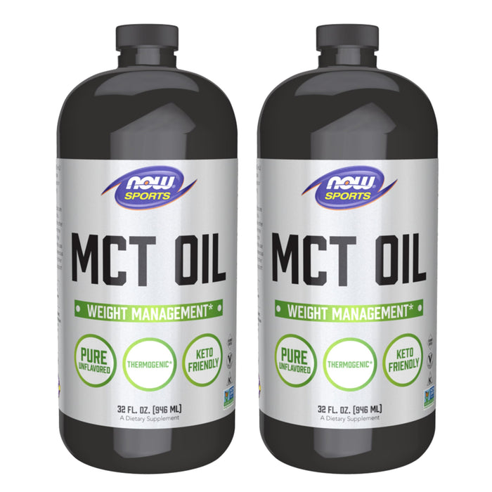 NOW Foods MCT Oil 32 oz Pack of 2 – Coconut-Derived, Keto-Friendly, Plant-Based