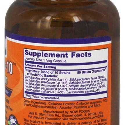Now Foods Probiotic 10-50 Billion CFU | 50 Veg Capsules