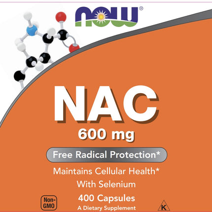 NOW Foods NAC 600 mg with Selenium - 400 Capsules | N-Acetyl Cysteine Supplement