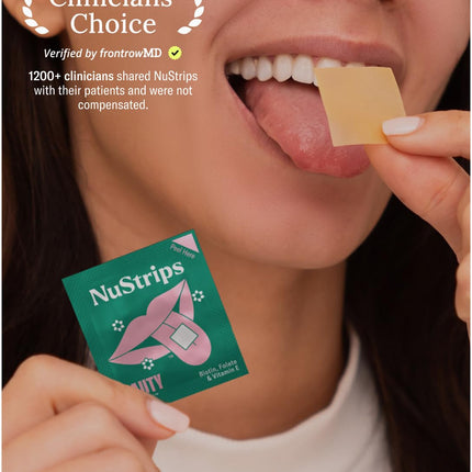 NuStrips Beauty Strips – Biotin, Folate & Vitamin E for Hair, Skin & Nails