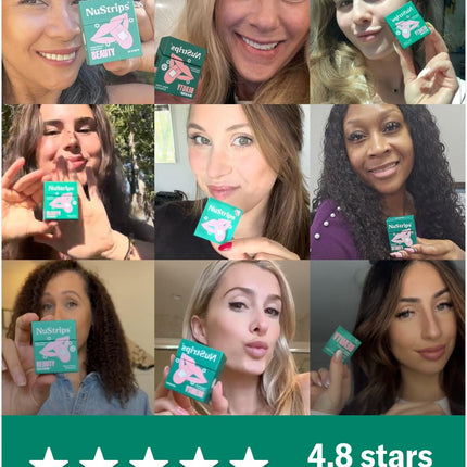 NuStrips Beauty Strips – Biotin, Folate & Vitamin E for Hair, Skin & Nails