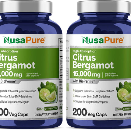 NusaPure Citrus Bergamot Capsules 15,000mg – 200 Servings (Pack of 2)