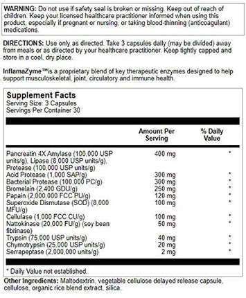 Nutra Biogenesis InfamaZyme Digestive Enzymes for Women & Men – Pancreatin, Bromelain, Papain | 90 Capsules
