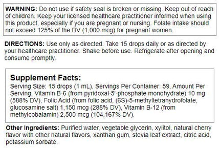 Nutra Biogenesis Methyl Factors – Vitamin B12 & Methylfolate Drops (Sugar-Free Sublingual) 2 fl oz