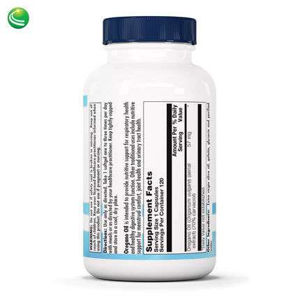 Nutra Biogenesis Oregano Oil Softgels – 70% Carvacrol, Natural Oregano Extract for Wellness Support (120 Softgels)