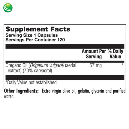 Nutra Biogenesis Oregano Oil Softgels – 70% Carvacrol, Natural Oregano Extract for Wellness Support (120 Softgels)
