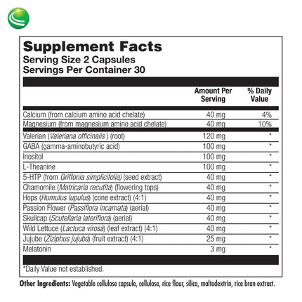 Nutra Biogenesis Sleep Factors - Sleep Aid with Melatonin, Magnesium, Valerian, GABA & L-Theanine (60 Veggie Capsules)