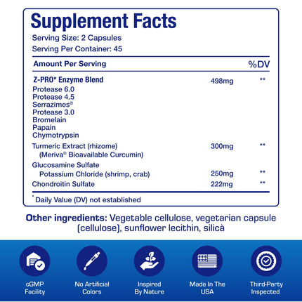 Nutra Disc & Joint Support - Clinically Formulated Cartilage, Ligament & Tendon Supplement with Meriva Curcumin, Glucosamine & Chondroitin - 90 Servings