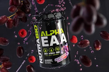 NutraBio Alpha EAA - All-Day Essential Amino Acids with Nootropics & Adaptogens, Grape Berry Crush