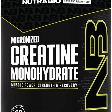 NutraBio Pure Micronized Creatine Monohydrate Powder – Unflavored (300 g) | Supports Muscle, Energy, Recovery & Strength