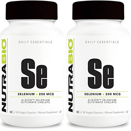 NutraBio Selenium 200mcg Supplement – 90 Veg Capsules (2-Pack)