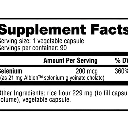 NutraBio Selenium 200mcg Supplement – 90 Veg Capsules (2-Pack)