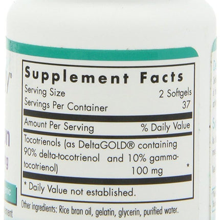 Nutricology Delta-Fraction Tocotrienols 50mg Softgels – Annatto Tocotrienols, 75-Count