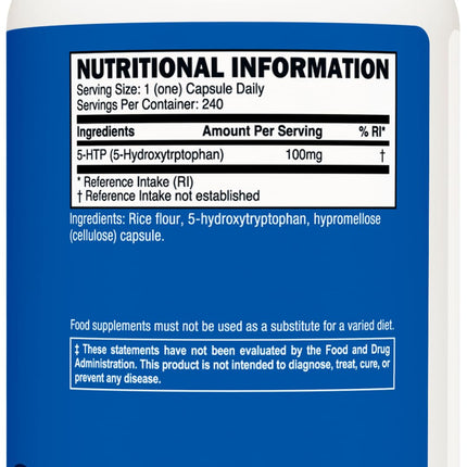 Nutricost 5-HTP 100mg | 240 Vegetarian Capsules (5-Hydroxytryptophan) - Non-GMO & Gluten Free