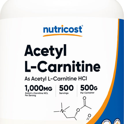 Nutricost Acetyl L-Carnitine (ALCAR) Powder 1000mg, 500g