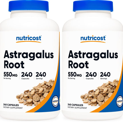 Nutricost Astragalus Capsules 550mg – 240 Vegetarian Capsules (Pack of 2) | Non-GMO, Gluten Free
