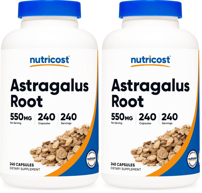 Nutricost Astragalus Capsules 550mg – 240 Vegetarian Capsules (Pack of 2) | Non-GMO, Gluten Free