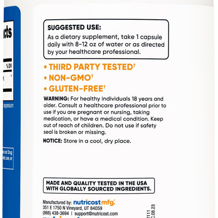 Nutricost Astragalus Capsules 550mg – 240 Vegetarian Capsules (Pack of 2) | Non-GMO, Gluten Free