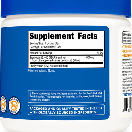Nutricost Bromelain Powder 8 OZ - Non-GMO, Vegetarian, Gluten Free