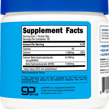 Nutricost Calcium BHB (250g) Unflavored – Calcium Ketone Salt