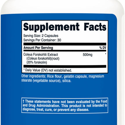 Nutricost Coleus Forskohlii 500mg – 60 Capsules (Pack of 2) | Maximum Strength