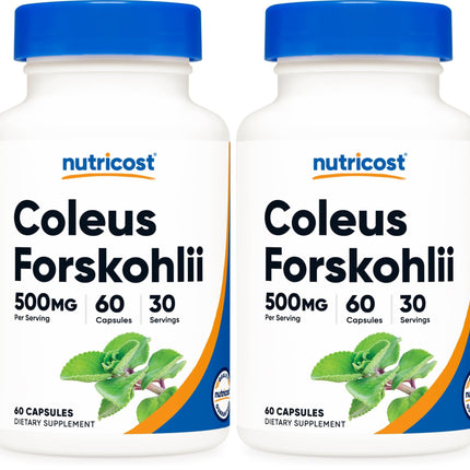 Nutricost Coleus Forskohlii 500mg – 60 Capsules (Pack of 2) | Maximum Strength