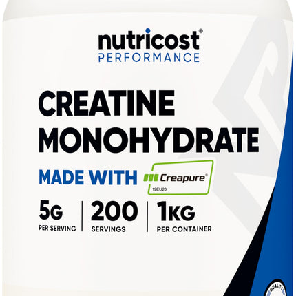 Nutricost Creapure Creatine Monohydrate Powder 1KG | 200 Servings
