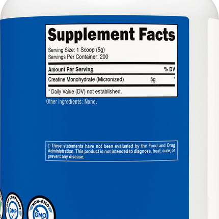 Nutricost Creatine Monohydrate Micronized Powder (1 KG) – 200 Servings, Pure Creatine Monohydrate