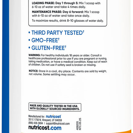 Nutricost Creatine Monohydrate Powder Mandarin Orange (500g) – Micronized, Vegan, Non-GMO, Gluten Free