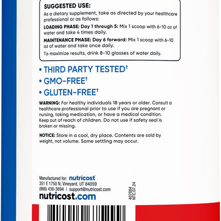 Nutricost Creatine Monohydrate Powder – Fruit Punch 500g