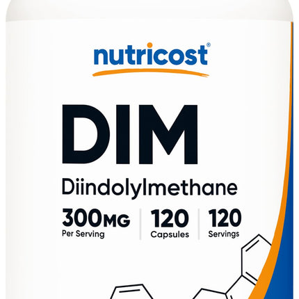 Nutricost DIM + BioPerine 300mg – 120 Vegetarian Capsules | Max Strength