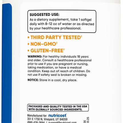 Nutricost Evening Primrose Oil 1300mg - 120 Softgels (Pack of 2) | Non-GMO, Gluten Free