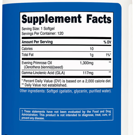 Nutricost Evening Primrose Oil 1300mg - 120 Softgels (Pack of 2) | Non-GMO, Gluten Free
