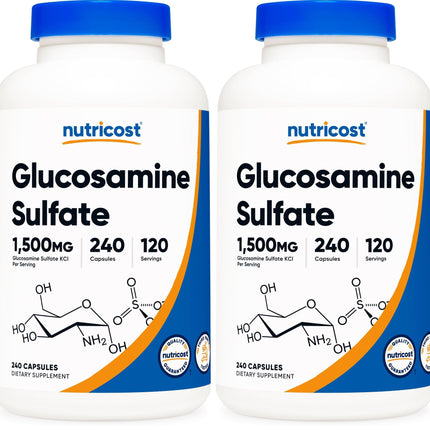 Nutricost Glucosamine Sulfate 1500mg – 240 Capsules (Pack of 2) | Gluten Free, Non-GMO
