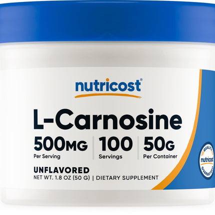 Nutricost L-Carnosine Powder 50g (100 Servings) – Non-GMO